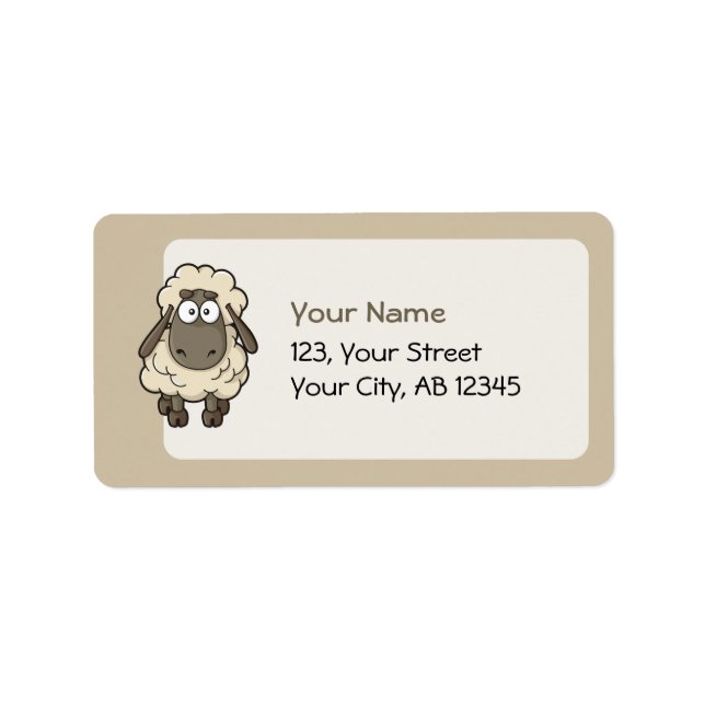 Sheep Cartoon Beige Label (Front)