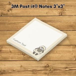 Sheep Cartoon Beige Post-it Notes