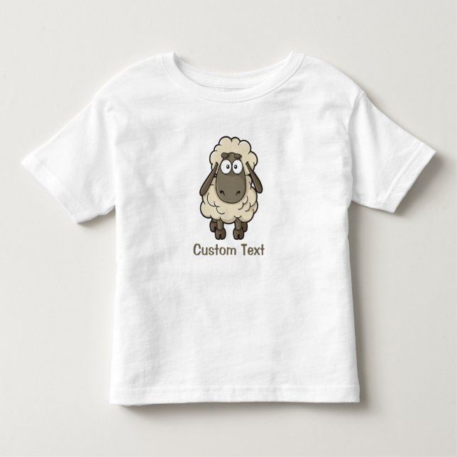 Sheep Cartoon Beige Toddler T-Shirt (Front)