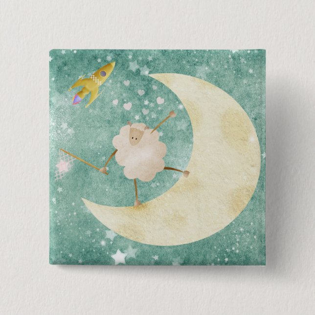 Sheep catching stars - pin badge (Front)