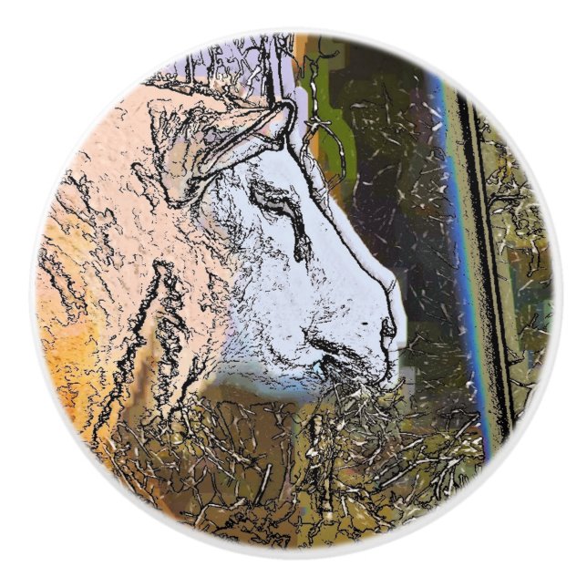 SHEEP CERAMIC KNOB (Front)