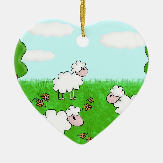 Sheep Ceramic Ornament (Front)