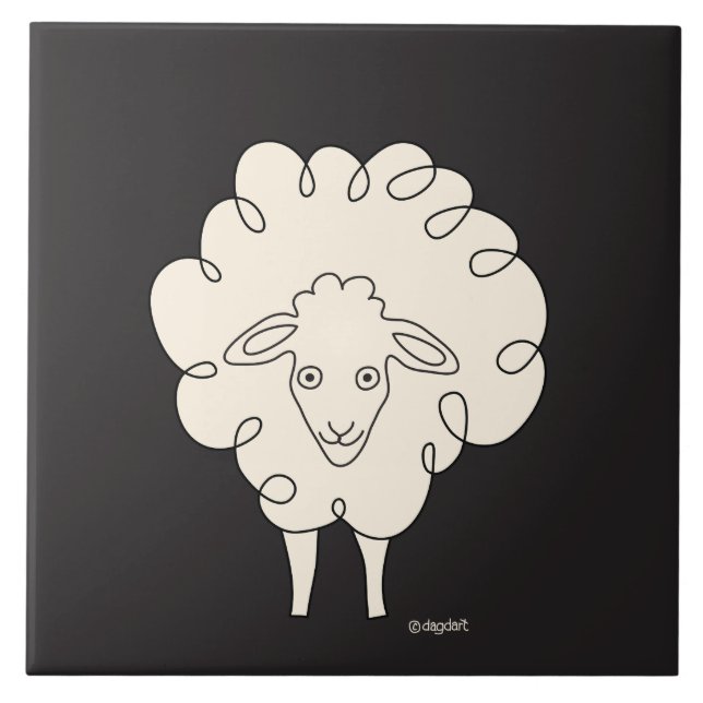  Sheep Ceramic Tile (Front)