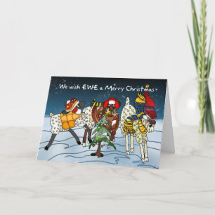 Sheep Christmas Card - We Wish Ewe A Merry Christm