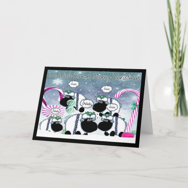 Sheep Christmas Card - We Wish Ewe A Merry Christm (Front)