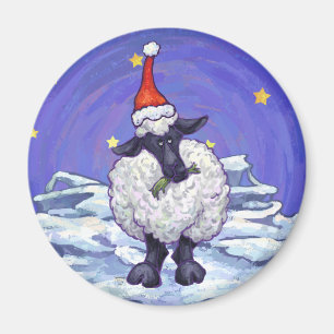 Sheep Christmas Magnet