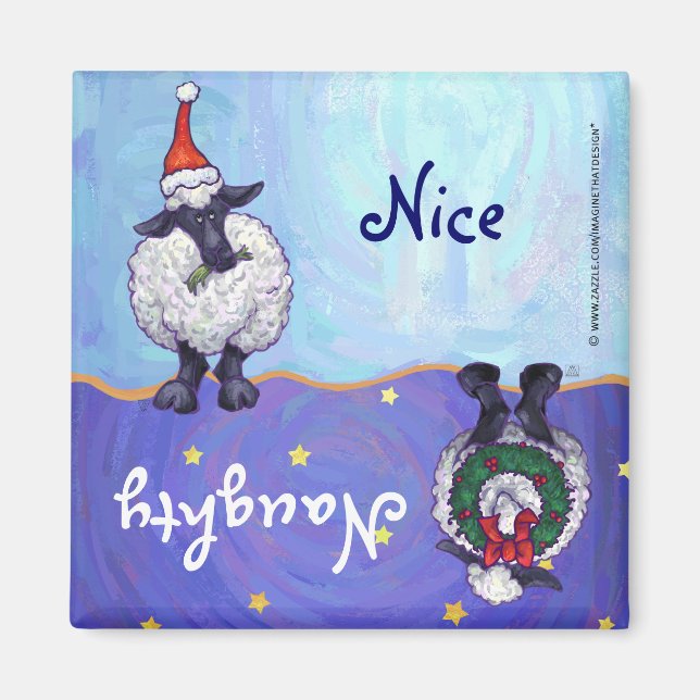 Sheep Christmas Magnet (Front)