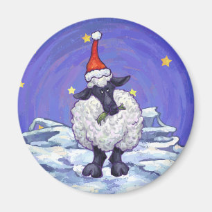Sheep Christmas Magnet