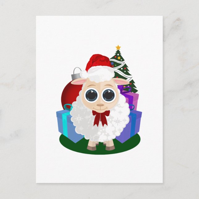 Sheep - Christmas Postcard (Front)