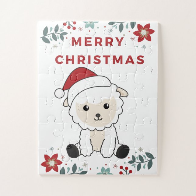 Sheep Christmas Sheep Winter Animals Jigsaw Puzzle (Vertical)