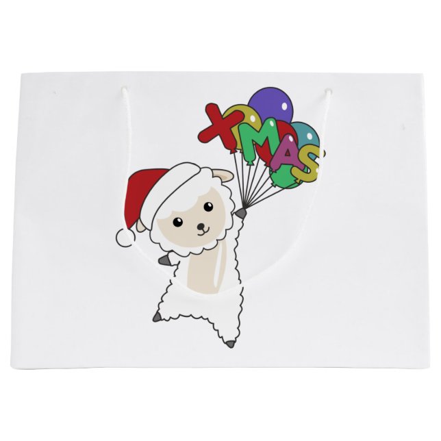 Sheep Christmas Sheep Winter Animals Large Gift Bag (Front)