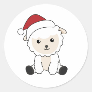 Sheep Christmas Snow Winter Animals Sheeps Classic Round Sticker