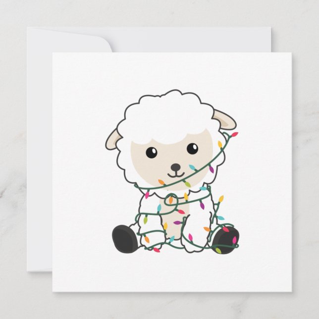Sheep Christmas Snow Winter Animals Sheeps Invitation (Front)