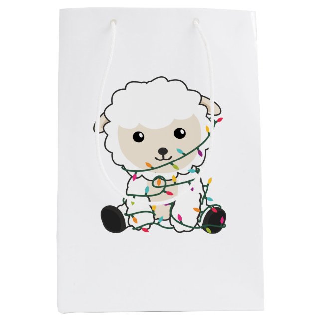 Sheep Christmas Snow Winter Animals Sheeps Medium Gift Bag (Front)