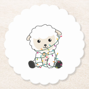 Sheep Christmas Snow Winter Animals Sheeps Paper Coaster