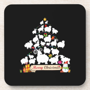 Sheep Christmas Tree Gift Funny Christmas Gifts Coaster