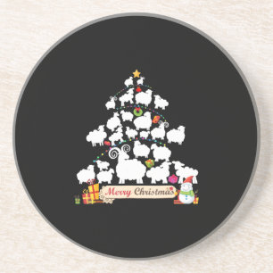 Sheep Christmas Tree Gift   Funny Christmas Gifts Coaster