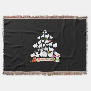 Sheep Christmas Tree Gift Funny Christmas Gifts Throw Blanket