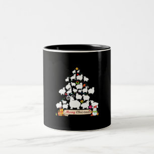 Sheep Christmas Tree Gift   Funny Christmas Gifts Two-Tone Coffee Mug
