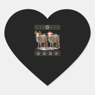 Sheep Christmas Tree Lights Santa Animal Gift Heart Sticker
