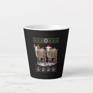 Sheep Christmas Tree Lights Santa Animal Gift Latte Mug