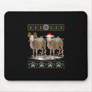 Sheep Christmas Tree Lights Santa Animal Gift Mouse Pad