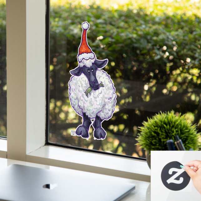 Sheep Christmas Window Cling (Office)
