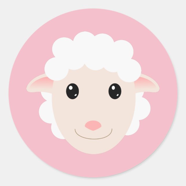 Sheep Classic Round Sticker (Front)