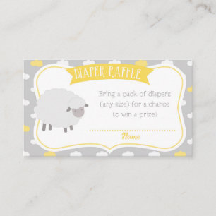 Sheep & Cloud Diaper Raffle Insert Enclosure Card