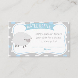 Sheep & Cloud Diaper Raffle Insert (Grey & Blue)
