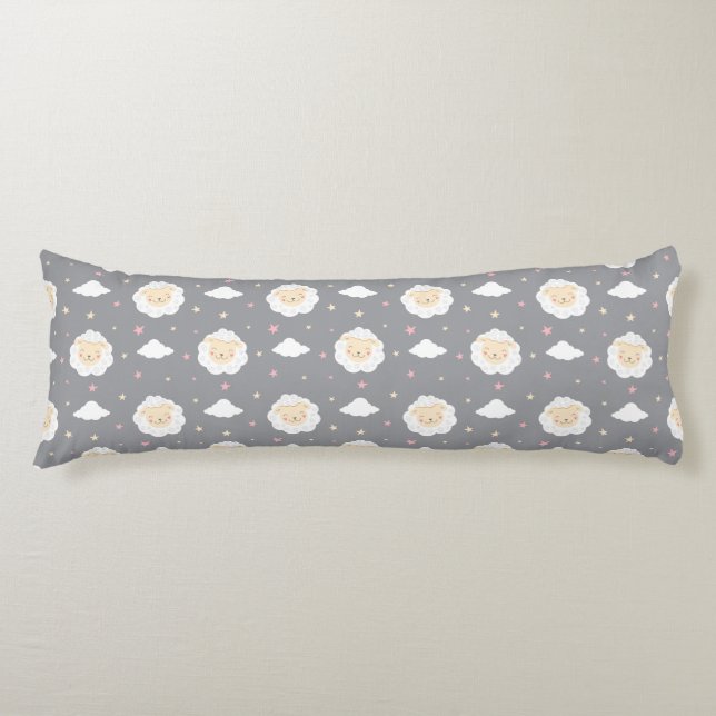 Sheep, Clouds and Stars  Body Cushion (Front)