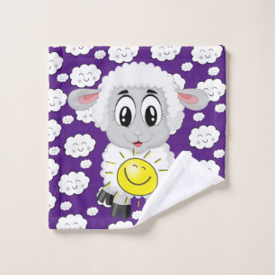 Sheep Clouds Sun Purple Hands Bathroom Towel Sets