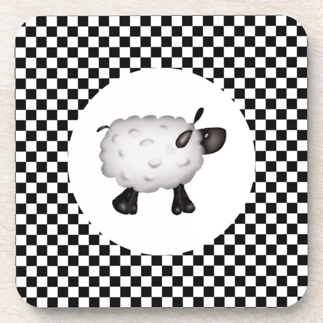 Sheep Cork Coaster (Front)