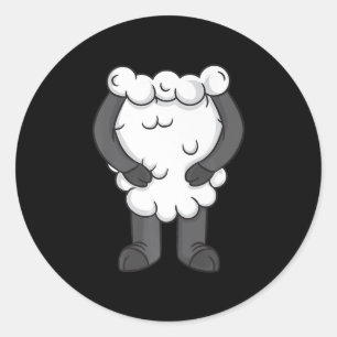 Sheep Costume Halloween Easy Cosplay Lazy Classic Round Sticker