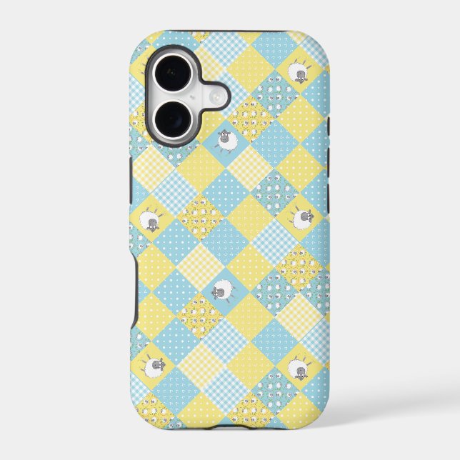 Sheep, Country Faux Patchwork iPhone 5/5s Case (Back)