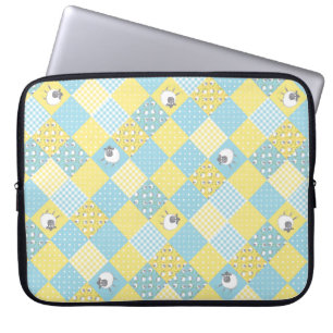 Sheep, Country Faux Patchwork Laptop Sleeve