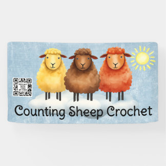 Sheep crochet knitting craft show booth display banner
