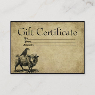 Sheep- Crow Stack- Prim GIft Certificate Cards