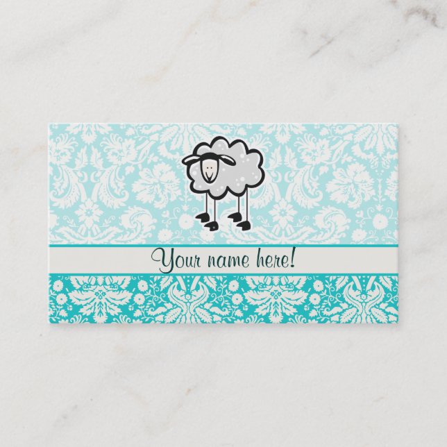 Sheep; Cute Business Card (Front)
