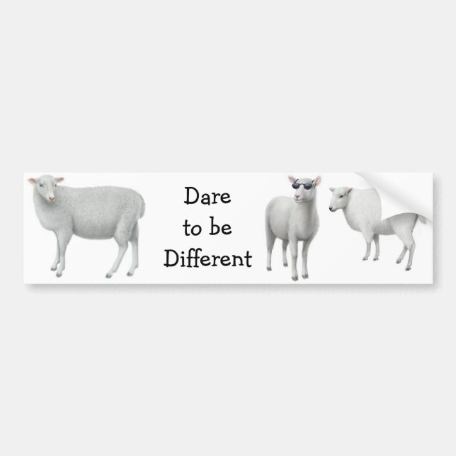 Sheep Dare to be Different Bumper Sticker (Front)