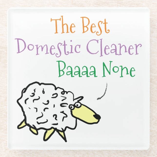 Sheep Design for a Domestic Cleaner Glass Coaster (Front)