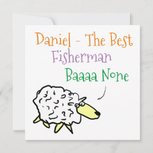 Sheep Design for a Fisherman Holiday Card