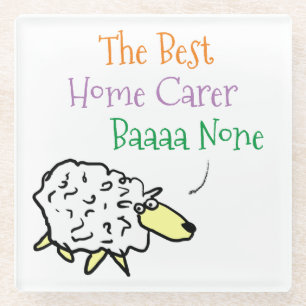 Sheep Design for a Home Carer Glass Coaster