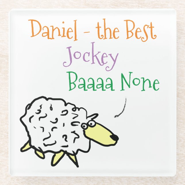 Sheep Design for a Jockey Glass Coaster (Front)