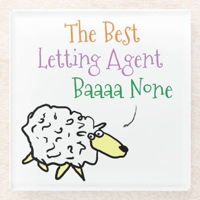 Sheep Design for a Letting Agent Glass Coaster (Front)