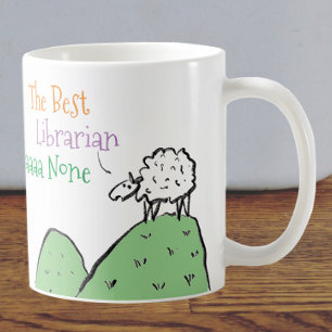 Sheep Design for a Librarian Coffee Mug