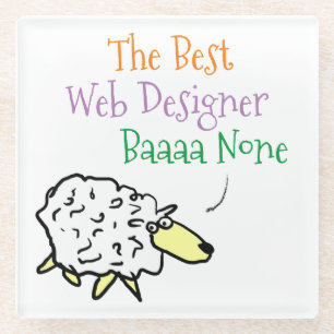 Sheep Design for a Web Designer Glass Coaster