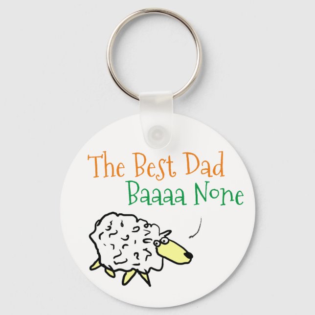 Sheep Design for the Best Dad Key Ring (Front)
