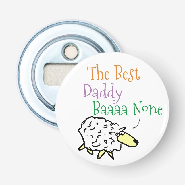 Sheep Design for the Best Daddy Bottle Opener (Front)