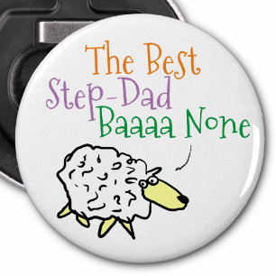 Sheep Design for the Best Step Dad Bottle Opener